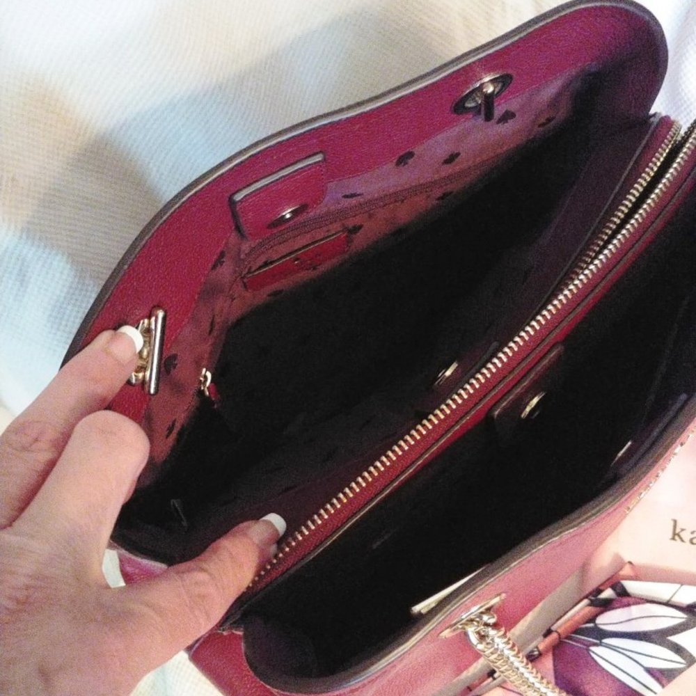 Kate Spade Double Bundle Jordyn Chain Tote w/Wallet in Blackberry Preserve - Picture 10 of 15
